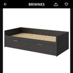 Bed Brimnes uitschuifbaar 2x 80x200, Huis en Inrichting, Slaapkamer | Bedden, Eenpersoons, Zwart, Ophalen of Verzenden, Zo goed als nieuw