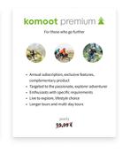 VOUCHER KOMOOT PREMIUM 12 maanden incl wereld (RPR 59,99), Tickets en Kaartjes, Kortingen en Cadeaubonnen, Eén persoon, Cadeaubon