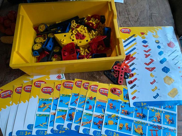 Meccano junior, grote partij incl voorbeeldplaten, Kinderen en Baby's, Speelgoed | Educatief en Creatief, Bouwen, Ophalen of Verzenden