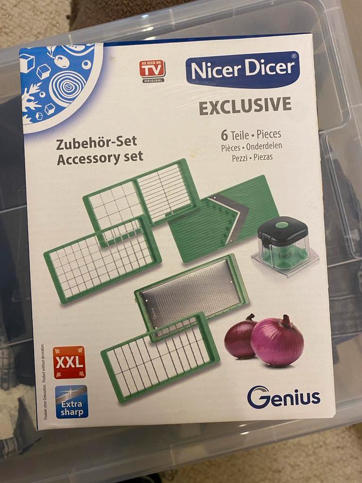 Genius Nicer Dicer Messenset - Compleet!, Huis en Inrichting, Keuken | Keukenbenodigdheden, Nieuw, Ophalen of Verzenden