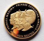 ** Zeer mooie PENNING Beatrix-Maxima - Amalia-Plated Gold**, Verzenden, Overige materialen, Nederland