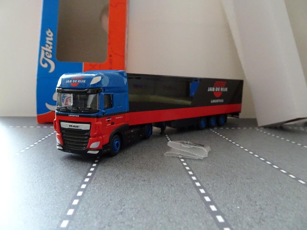 287 tekno daf xf ssc jan de rijk oplegger 1:87 truck n herpa, Ophalen of Verzenden, Nieuw, Bus of Vrachtwagen, Overige merken