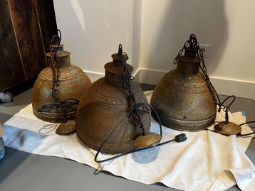 Set van 3 stalen buitenlampen – industrieel design beschikbaar voor biedingen