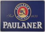 Paulaner bier logo reclamebord van metaal wandbord decoratie, Verzamelen, Biermerken, Ophalen of Verzenden, Nieuw, Reclamebord, Plaat of Schild