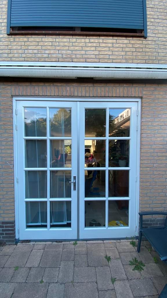 Luxe tuindeuren, Doe-het-zelf en Verbouw, Kozijnen en Schuifpuien, Zo goed als nieuw, Raamkozijn, Hout, Ophalen of Verzenden