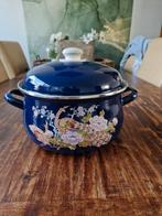 Retro Soeppan met Bloemmotief, Antiek en Kunst, Antiek | Emaille, Ophalen of Verzenden