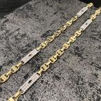 14 karaats gouden ketting flat magnum schakel massief, Sieraden, Tassen en Uiterlijk, Kettingen, Ophalen of Verzenden, Nieuw, Goud