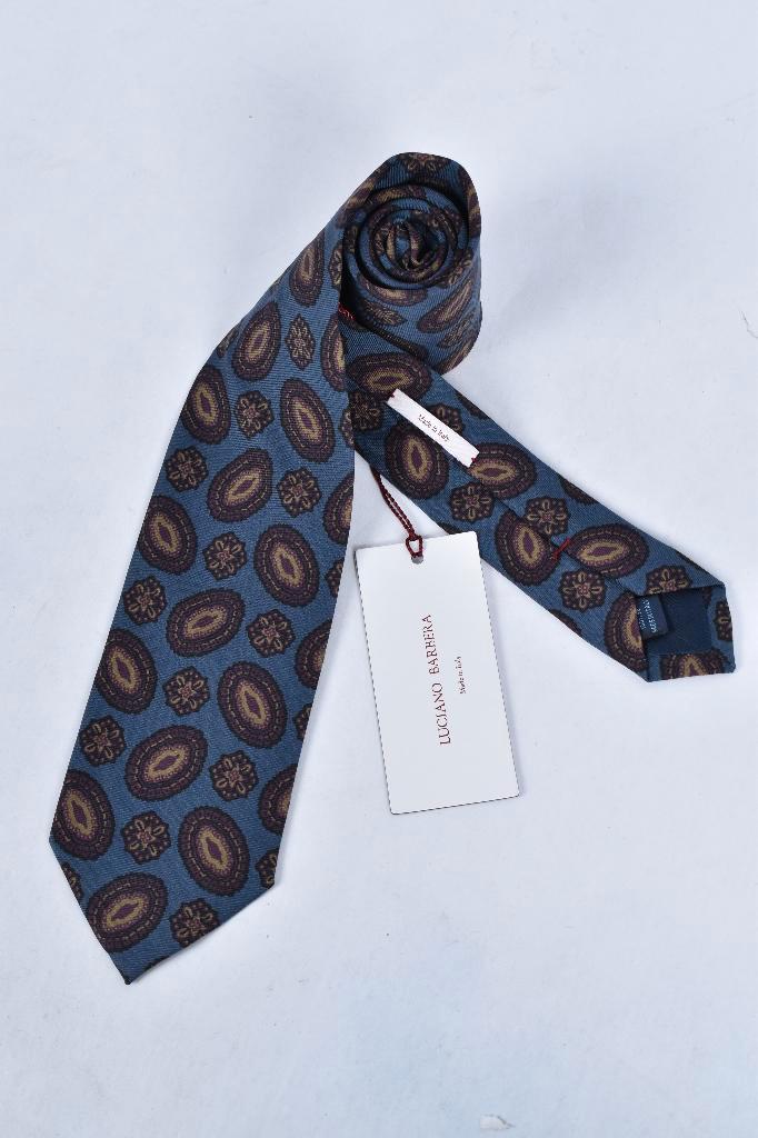 SALE! Luciano Barbera stropdas zijde, Kleding | Heren, Stropdassen, Nieuw, Met patroon, Blauw, Ophalen of Verzenden