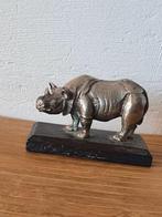 Beeldje metaal verzilverd neushoorn wnf, Verzamelen, Beelden en Beeldjes, Ophalen, Zo goed als nieuw, Dier