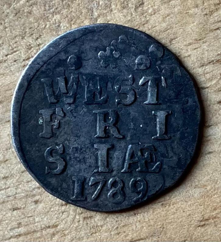 Dubbele Wapenstuiver West-Friesland 1789, Postzegels en Munten, Munten | Nederland, Losse munt, Overige waardes, Vóór koninkrijk
