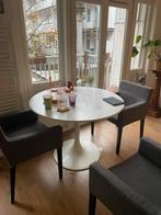 4 grijze stoffen stoelen, hoezen wasbaar, Huis en Inrichting, Stoelen, Ophalen, Gebruikt, Grijs