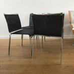 4 Bontempi Casa WIDE NET design stoel chair chroom, Ophalen, Zwart, Zo goed als nieuw, Nvt