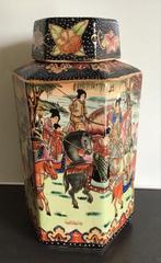 Oude handbeschilderde Chinese voorraadpot, Ophalen of Verzenden