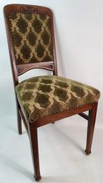 Antieke eikenhouten stoel, fluwelen zitting springveren. S20, Antiek en Kunst, Antiek | Meubels | Stoelen en Banken, Ophalen of Verzenden