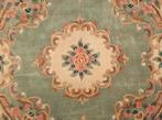 Handmade Aubusson tapijt China roses mint groen 190x190cm, Huis en Inrichting, Stoffering | Tapijten en Kleden, ., 150 tot 200 cm