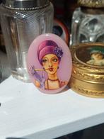 Prachtige oude Franse Vintage Art-Deco Broche Lea Stein, Ophalen of Verzenden, Gebruikt, Roze, Overige materialen