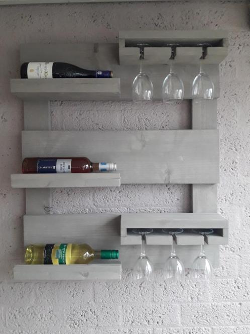 Wijnrekken van Steigerhout - Diverse kleuren - 24 stuks, Huis en Inrichting, Woonaccessoires | Wijnrekken, Zo goed als nieuw, 75 cm of meer