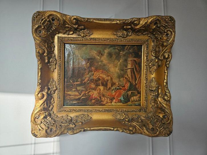 Olieverf schilderij in klassieke lijst, Antiek en Kunst, Kunst | Schilderijen | Klassiek, Ophalen of Verzenden