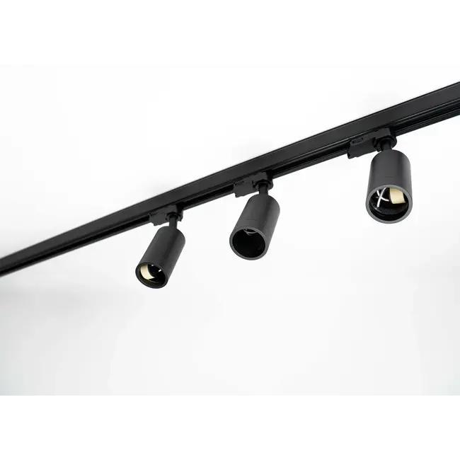 Zwarte Railverlichting set | 3-Fase, Huis en Inrichting, Lampen | Spots, Nieuw, Plafondspot of Wandspot, Metaal of Aluminium, Led
