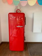 Smeg koelkast rood met klein vriesvak, Met vriesvak, Gebruikt, 45 tot 60 cm, Ophalen