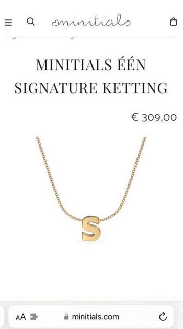 Minitials signature necklace letter S - 18 karaat ketting 