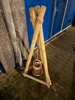 Windlicht met Houten Standaard - Nieuw!, Tuin en Terras, Zonne-energie, Minder dan 50 watt, Overige typen, Nieuw