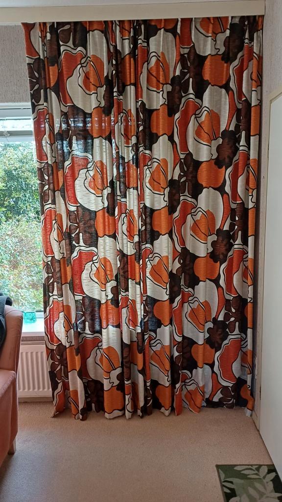 Vintage Gordijnen - 4 stuks - 266x400 cm, Huis en Inrichting, Stoffering | Gordijnen en Lamellen, Ophalen of Verzenden