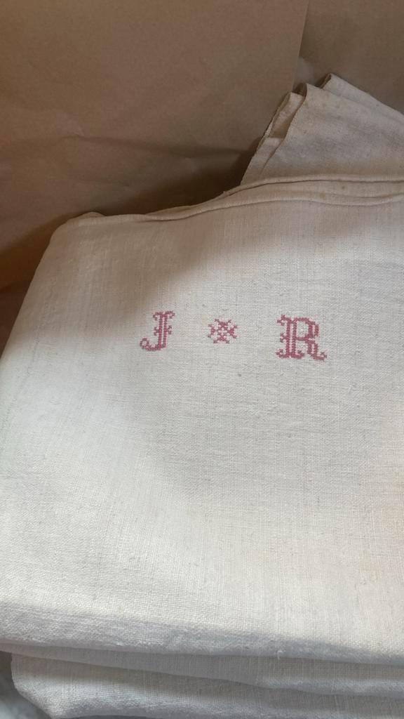 Antiek Frans linnen laken handgeweven, Antiek en Kunst, Antiek | Kleden en Textiel, Ophalen of Verzenden