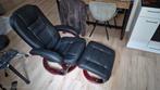 Fauteuil met voetenbankje, Huis en Inrichting, Fauteuils, Ophalen, Kunststof, Gebruikt, Minder dan 75 cm