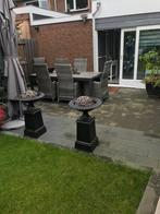 2schaalvazen op sokkel gietijzer, Tuin en Terras, Tuinvazen, Ophalen, Gebruikt