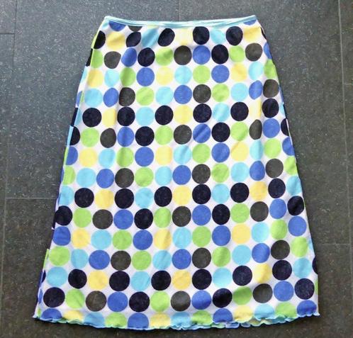 Beach Wave rok blauw multicolour stippen damesrok maat 36 38, Kleding | Dames, Rokken, Zo goed als nieuw, Maat 36 (S), Blauw, Knielengte
