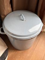 Blauwe emaille wasemmer met deksel, Ophalen of Verzenden, Gebruikt