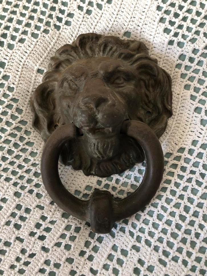 Antieke Bronzen Deurklopper Leeuw, Antiek en Kunst, Antiek | Koper en Brons, Ophalen of Verzenden