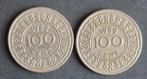 Suriname 100 cent 1988, 1989 (2 stuks), Postzegels en Munten, Munten | Nederland, Ophalen, Koningin Beatrix, Setje