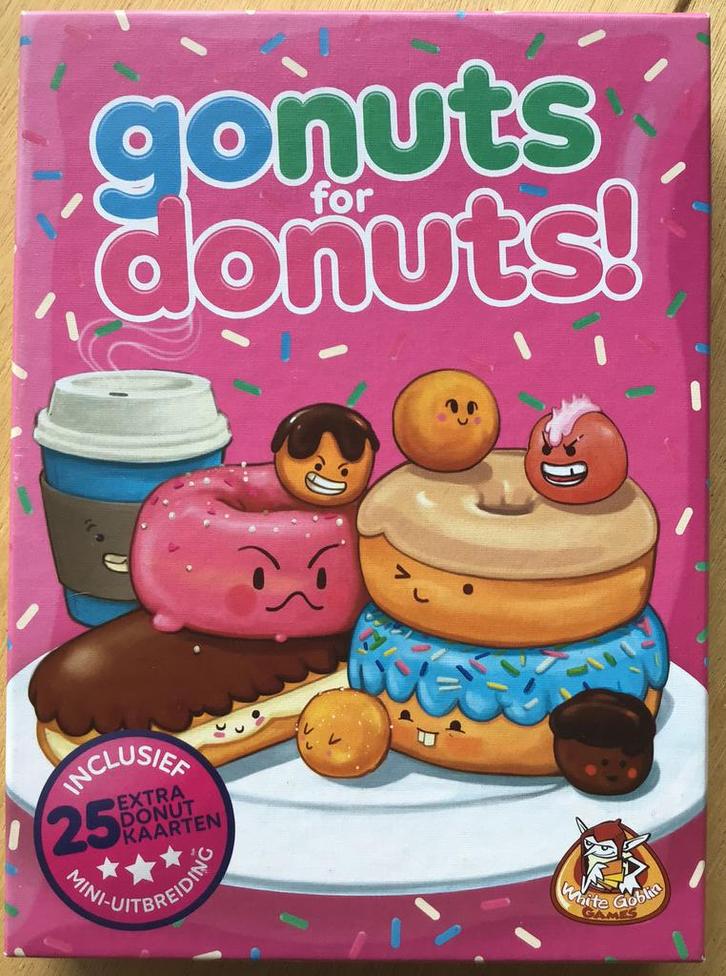 Go nuts for donuts! - vanaf 8 jaar - ZGAN, Hobby en Vrije tijd, Gezelschapsspellen | Kaartspellen, Zo goed als nieuw, Een of twee spelers