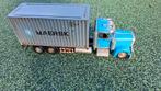 Vintage Blikken Vrachtwagen - Maersk Truck kontener, Hobby en Vrije tijd, Ophalen of Verzenden