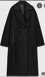 Lange zwarte jas: Zara, Nieuw, Ophalen of Verzenden, Maat 34 (XS) of kleiner, Zara