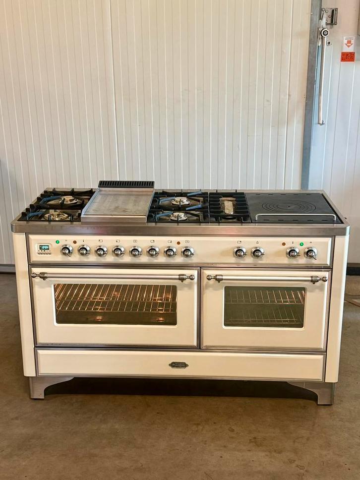 Prachtige Boretti Majestic 150 cm Incl. Afzuigkap, Witgoed en Apparatuur, Fornuizen, Zo goed als nieuw, Vrijstaand, Gas, 5 kookzones of meer