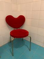 Red velvet love heart chair, Huis en Inrichting, Ophalen, Gebruikt, Rood, Eén