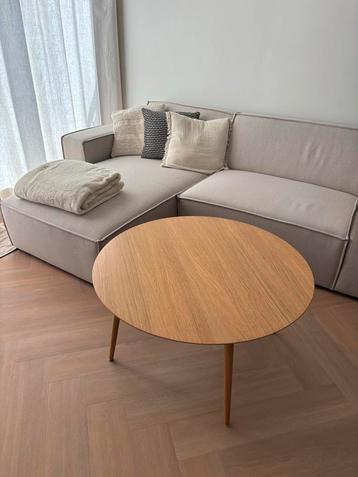 Eikenhouten Salontafel - Rond en Modern 90cm