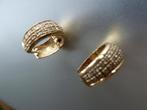 14 kt. gouden creolen, oorbellen volbezet met diamant pavé, Hangers, Verzenden, Zo goed als nieuw, Met edelsteen