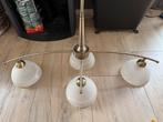 Hanglamp oopwrkleur met hlazen kapjes als nieuw, Huis en Inrichting, Lampen | Hanglampen, Ophalen of Verzenden, Zo goed als nieuw