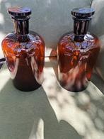 2 prachtige grote, bruine antieke apothekerspotten, Ophalen of Verzenden