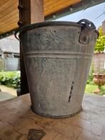 Antiek brocante vintage zinken emmer, Ophalen