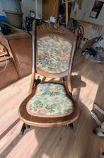 Antieke Schommelstoel met Bloemenbekleding, Huis en Inrichting, Stoelen, Ophalen of Verzenden