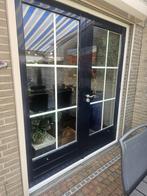 Hardhouten kozijn met dubbele tuindeuren, Ophalen, Deurkozijn, Zo goed als nieuw, 150 tot 225 cm