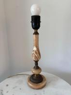 Vintage onyx tafellamp met messing details, Huis en Inrichting, Lampen | Tafellampen, Ophalen of Verzenden, Zo goed als nieuw