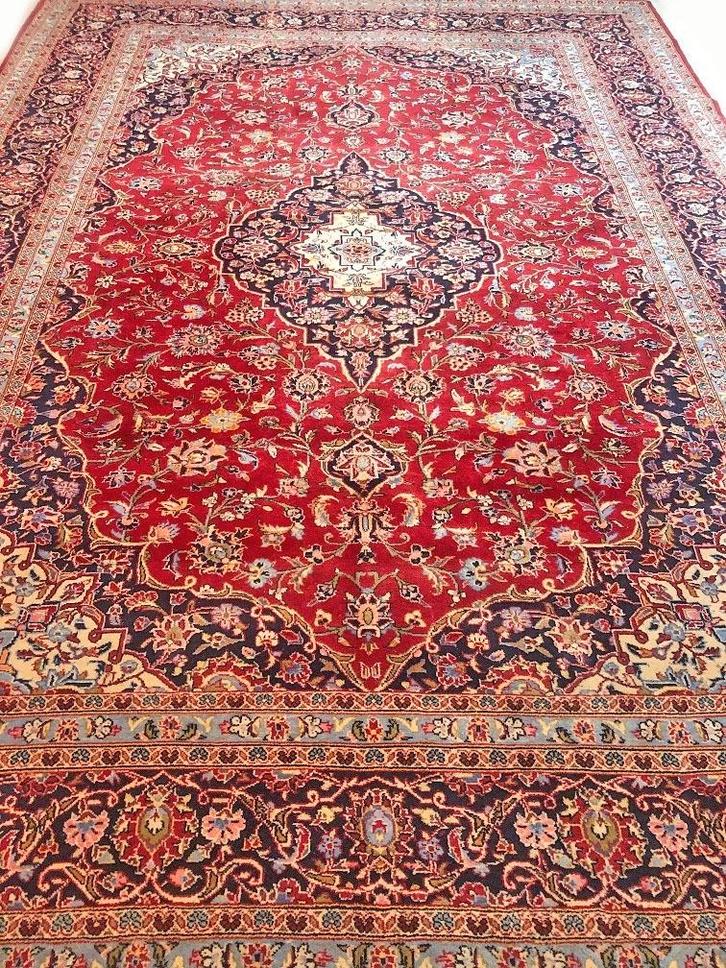 Groot Perzisch tapijt handgeknoopt Keshan Oosters vloerkleed, Huis en Inrichting, Stoffering | Tapijten en Kleden, Gebruikt, 200 cm of meer