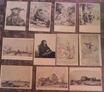 11 oude prentbriefkaarten met etsen van Rembrandt, Ophalen of Verzenden, Voor 1920, Ongelopen, Sterren en Beroemdheden