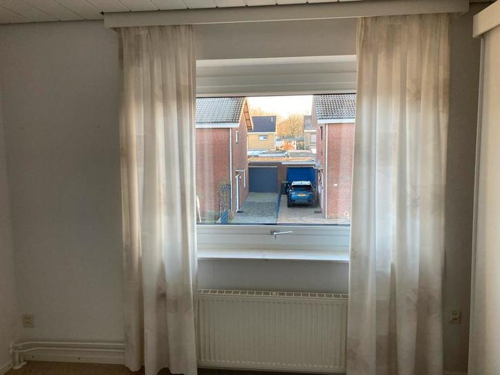 Overgordijnen Crème/Off White - 3 Ramen, Huis en Inrichting, Stoffering | Gordijnen en Lamellen, Zo goed als nieuw, 200 cm of meer